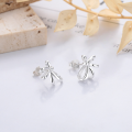 wholesale S925 Sterling Silver Korean Style Minimalist Bow Small Earrings for Women, Ins Fashion Simple Design Unique Dainty Studs-0-2