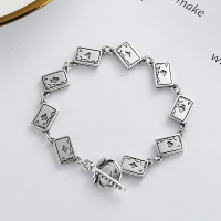 wholesale S925 Sterling Silver Small Batch Design Ins Style Creative Individualistic Trendy Playing Card Patchwork Bracelet for Women-YS087/approx. 16g 925 silver