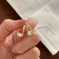 wholesale S925 Sterling Silver Rhinestone Triangle Earrings, European and American Exquisite Advanced Sense, Niche Designer High-End Ear Accessories for Commuting-Korean Style Earrings-Platinum 925 Silver