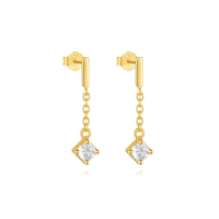 wholesale S925 Sterling Silver Geometric Zircon-inlaid Baroque Irregular Pearl Earrings, A Popular And Uniquely Designed European And American Accessory-Gold#4 925 silver
