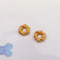 wholesale S925 silver gold-plated accessories running ring semi-finished spacer beads DIY crystal jewelry necklace-0-38