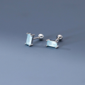 wholesale S925 Sterling Silver Inlaid with Synthetic Glass Threaded Set Stud Earrings, Ins Style Exquisite and Dainty Ear Accessories M04684-0-9