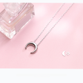 wholesale S925 Silver Necklace Pendant Women's Korean Style Fashion Minimalist Moon Necklace Elegant Personality Necklace Collarbone Chain D4293-0-1