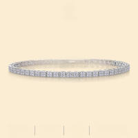 wholesale S925 Silver Moissanite Poet Bracelet Cross-Border Hot Selling Hand Jewelry Source Panyu Factory Wholesale-Moissanite 16.5cm