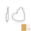 wholesale S925 Sterling Silver New Heart-shaped Hoop Earrings for Women, High-end Feeling, Cross-border Amazon Best-selling Moissanite Earrings, Ready for Wholesale-0-6