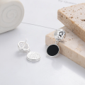 wholesale S925 Sterling Silver Korean-style Creative Irregular Black Drip Glaze Personality Earrings in Minimalist Style for Versatile Pairing-0-2