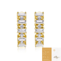 wholesale S925 Gold-Plated Metal, Hypoallergenic Cross-Border Hot-Selling Fade-Resistant Moissanite Stud Earrings for Women, Elegant-0-6