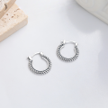 wholesale S925 silver vintage distressed twisted rope braided design stylish versatile personality earrings ear cuffs-0-1