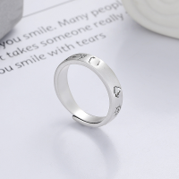 wholesale S925 Sterling Silver Vintage Style Creative "Peace, Joy, and Prosperity" Lucky Cat Auspicious Pattern Ring-1050J matte/approx. 4.4g Adjustable opening