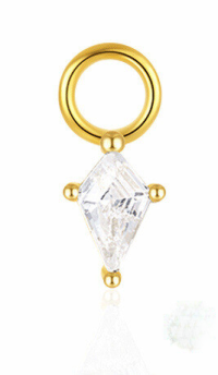 wholesale S925 Sterling Silver Rhinestone-encrusted Zircon-shaped Bead Charm Drop Earrings, Versatile Accessories For Women-Single gold#1&gt;925 silver