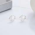 wholesale S925 Silver Cloud Tide Pavilion Fashion Simple Fresh Sweet Pearl Flower Pastoral Style Elegant Lady Earrings Ear Studs-0-1