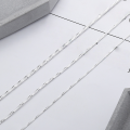 wholesale S925 Sterling Silver DIY Geometric Cut Chain Collar Necklace, Korean Style Versatile Choker-0-2