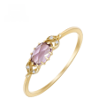 wholesale 10K Gold Artli Jewelry Candy Amethyst Ring Rose Cut Crystal Ring Japanese Minimalist Light Jewelry-0-4