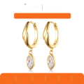 wholesale S925 Silver Gold Color Marquise Moissanite Earrings Simple and Luxurious Small Pendant Design Women's Best Seller-0-0