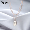 wholesale S925 Sterling Silver New Fashion Diamond-Encrusted Letter Pendant Collarbone Necklace Korean Version Minimalist Style Women's Accessory-0-0