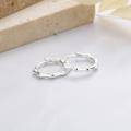 wholesale S925 Sterling Silver Minimalist Bamboo Design Ear Clasps, Versatile Commuter Earrings for Men and Women-0-2