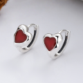 wholesale S925 Sterling Silver Red Resin Heart Stud Earrings, Minimalist, Delicate, and Versatile Ins Style-0-0