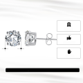wholesale S925 Sterling Silver Four-Prong Moissanite Stud Earrings 3A Zirconia Earrings Colored Diamond Small Batch Earrings Factory Direct-0-1