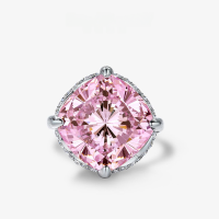 wholesale 925 Silver High Carbon Diamond 8ct Chubby Square 14*14 Pink Cushion Cut-Pink 14*14【R-1574】 8