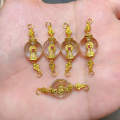 wholesale S925 gold-plated natural white crystal accessory five mantra pendant barrel bead spacer bead bracelet necklace DIY semi-finished product-0-17
