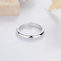 wholesale S925 Silver Cloud Tide Pavilion Fashion Minimalist Plain Circle Smooth Surface Versatile Fresh and Trendy Design Open Ring-0-2