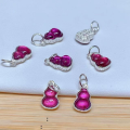 wholesale Sterling silver gold-plated garnet gemstone gourd pendant for DIY bracelet necklace accessory string decoration-0-1