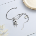 wholesale S925 Sterling Silver Korean Style Exaggerated Large Brooch Mechanical Swingable Bear Trendy Internet-Famous Lightning Bracelet-0-1
