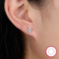 wholesale S925 Sterling Silver Rhombus Inlaid Zircon Shell Pearl Spiral Ear Cap Stud Earrings Fashion Sweet Small Exquisite Cute Earrings-0-3