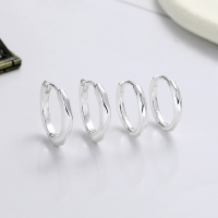 wholesale S925 Sterling Silver Korean Minimalist Ins Geometric Twist Irregular Minimalist Circle Versatile Commuter Earrings-YR305/A approx. 1.8g 925 silver