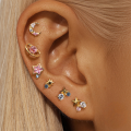 wholesale 925 Sterling Silver New Starry Sky Colorful Zircon Stud Earrings Set,ins。-0-1