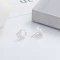 wholesale S925 Sterling Silver Minimalist Niche Design Pearl Flower Stud Earrings Sweet and Elegant Versatile Women's Jewelry-0-2