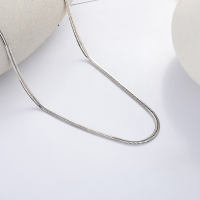 wholesale S925 Sterling Silver Trendy Commuting Versatile Design Flat Snake Chain Necklace Can Be Paired with Collarbone Chain-540L/white gold approximately 5.4g 925 silver