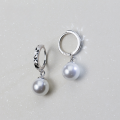 wholesale S925 Sterling Silver Four-Leaf Clover Pearl Wrapped Stud Earrings Summer Korean Style Hollow-Out Minimalist Women's Earrings G9356-0-0