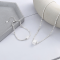 wholesale S925 Sterling Silver Trendy Hip-Hop Chic Square Sugar Necklace, Ins Style Luxury Layered Collarbone Chain-0-2