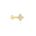 wholesale S925 Sterling Silver Geometric Hexagram Flat Threaded Ear Bone Stud with Inlaid Diamonds, a Popular-0-10