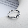 wholesale S925 Sterling Silver Minimalist Double-Layer Twisted Rope Ring Ins Style Retro Trendy Minimalist Cold Tone Index Finger Ring for Women-0-1