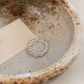 wholesale S925 Sterling Silver Wrapped Open Ring for Women, Korean New Trendy Unique Small Oval Stone Ring-0-6