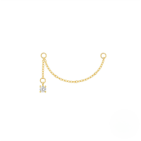 wholesale S925 Sterling Silver Long Chain Earrings With Star-shaped Zircon Accents-Single gold#1&gt;925 silver