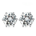 wholesale S925 Silver Six-Prong Moissanite Stud Earrings for Women, Simple and Elegant, Luxury Design, Cross-Border Best Seller, Ready Stock Wholesale-0-3