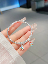 wholesale S925 Silver Inlaid Topaz and Larimar Small Pendant, DIY Handmade Necklace Bracelet Beading and Braiding Accessories-5m sea stone sled