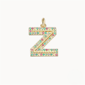 wholesale S925 Sterling Silver Luxury 26-letter Colored Zircon Initial Pendant, Cross-border Choker Necklace For Women-0-29
