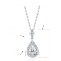 wholesale S925 silver plated with 18k gold, 6*9mm teardrop 15 carat necklace versatile moissanite pendant chain-0-5