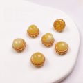 wholesale S925 gold-plated silver natural honey amber gourd oval accessory bracelet necklace string DIY handmade component-0-2