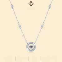 wholesale S925 Sterling Silver Women's Necklace for Banquets, Weddings, and Formal Occasions with a High-End Sense, Collarbone Chain Featuring Yellow Zircon, Full Zirconia, and High-Carbon Diamond Accents-Cross Chain-XL026>925 Silver