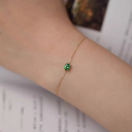 wholesale S925 Sterling Silver Red Elk Full Body Bracelet, Fashionable and Minimalist Personalized Accessory with Oval Green Zircon, Versatile Jewelry-0-0