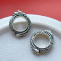 wholesale 999 Silver Jewelry Accessories Dragon Phoenix Running Ring Bead Ring Connector Ring Auspicious Cloud Round Ring DIY Bracelet String Accessories-0-10