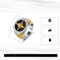 wholesale Metal double electroplated star ring for men, Yunqian new style, fashion retro cast accessory versatile trend-0-1