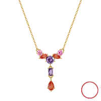 wholesale S925 Sterling Silver Cloud-Pull Jewelry Y-Shaped Colored Zircon Pendant Necklace for Women Direct Factory Wholesale-14K gold, approximately 2.98g 925 silver