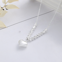 wholesale S925 Sterling Silver Korean-style Creative Flash Bead Three-dimensional Sweet Collarbone Necklace for Women-YL487/approx. 5.9g 925 silver