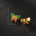 wholesale Gold-plated 925 Silver Enamel Butterfly Pendant for DIY Bracelet Necklace Accessory Hand Weaving Materials-0-6
